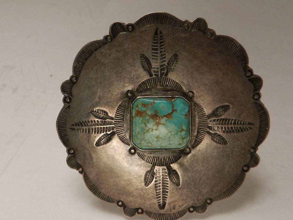 1930's NAVAJO SILVER & TURQUOISE PIN